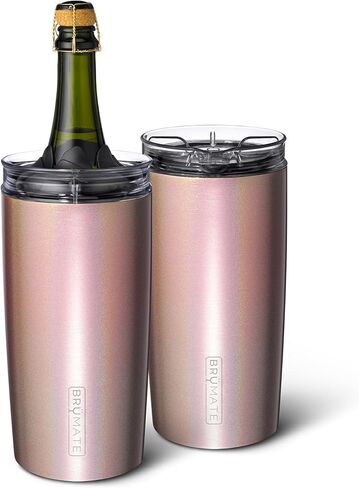 BrüMate Togosa 2-in-1 Wine Chiller Bucket or Champagne Bucket & 100% Leakproof Pitcher | Portable Cooler Fits Most Wine, Champagne, & Liquor Bottles | Perfect Wine Gifts | 49oz (Glitter White) in Saudi Arabia