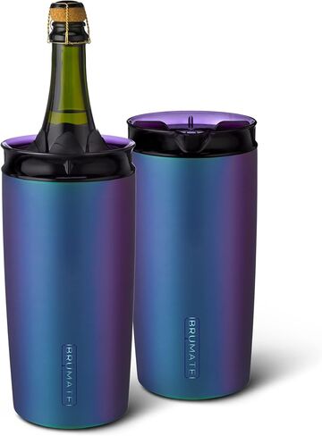 BrüMate Togosa 2-in-1 Wine Chiller Bucket or Champagne Bucket & 100% Leakproof Pitcher | Portable Cooler Fits Most Wine, Champagne, & Liquor Bottles | Perfect Wine Gifts | 49oz (Glitter White) in Saudi Arabia