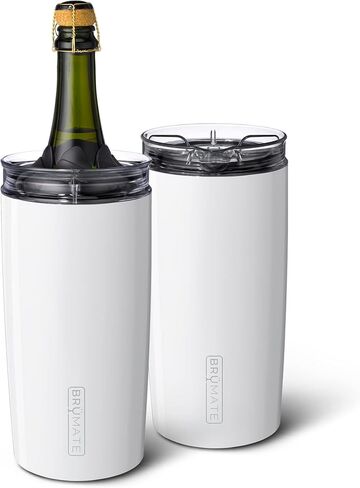 BrüMate Togosa 2-in-1 Wine Chiller Bucket or Champagne Bucket & 100% Leakproof Pitcher | Portable Cooler Fits Most Wine, Champagne, & Liquor Bottles | Perfect Wine Gifts | 49oz (Glitter White) in Saudi Arabia