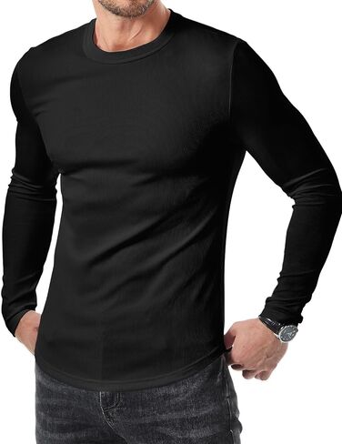 jmierr mens العضلات الطويلة الأكمام t ercts crewneck الطاقم الطويل longline مضلع قمصان لتجريب الصالة الرياضية in Saudi Arabia