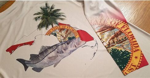 قميص Skiff Life Snook Florida - قميص صيد طويل الأكمام مع غلاف علم ولاية فلوريدا in Saudi Arabia