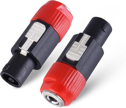 Speakon to 1/4 Adapter Connector, SpeakON Male Plug to 1/4 inch Female Connectors with Twist Lock, 6.35mm TS Jack to Speak-on Adapters for Speaker, Amp, DJ, PA (1pcs Blue and 1pcs Red) in Kuwait