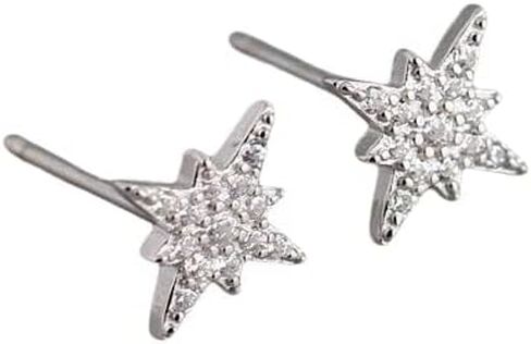 14K Gold Anise Star Earrings for Women,Dainty Moissanite Star Stud Earrings,Fine Jewelry Gift for Her in Kuwait