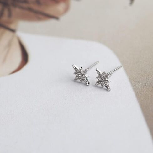 14K Gold Anise Star Earrings for Women,Dainty Moissanite Star Stud Earrings,Fine Jewelry Gift for Her in Kuwait