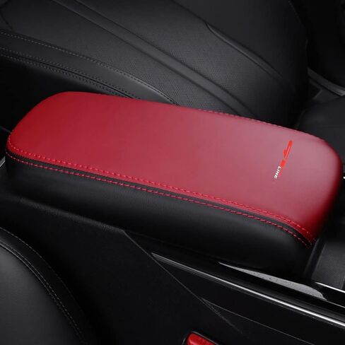 LEXLEY Armrest Box Cover Center Console Pad Waterproof Anti-Scratch Leather Protector Covers For KIA K5 2021 2022 2023 2024 2025-Black+Red in Kuwait