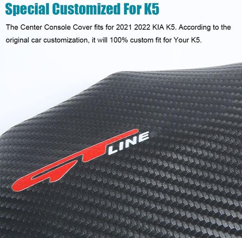 LEXLEY Armrest Box Cover Center Console Pad Waterproof Anti-Scratch Leather Protector Covers For KIA K5 2021 2022 2023 2024 2025-Black+Red in Kuwait