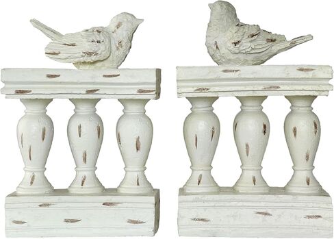 2PCS Vintage White Resin Decorative Bookends with Bird White Bird Bookends for Kids Rooms Decorative Book Ends for Heavy Books (White) in Saudi Arabia