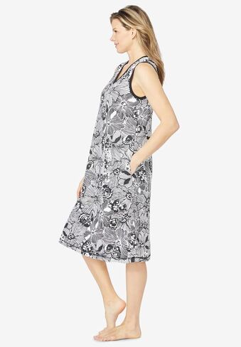 Dreams & Co. Plus Size Trapeze V-Neck Short Lounger in Saudi Arabia