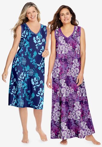Dreams & Co. Plus Size Trapeze V-Neck Short Lounger in Saudi Arabia