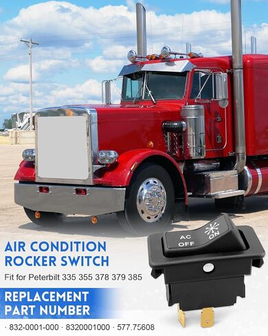 مفتاح Rocker لحالة الهواء يناسب Peterbilt 335 355 378 379 385 ، REPACE 832-0001-000 ، 8320001000 ، 577.75608 in Saudi Arabia