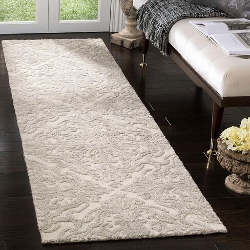 SAFAVIEH Blossom Collection 2' 3" x 12' Blue/Ivory BLM103M Handmade Premium Wool Entryway Foyer Living Room Kitchen Runner Rug in Saudi Arabia