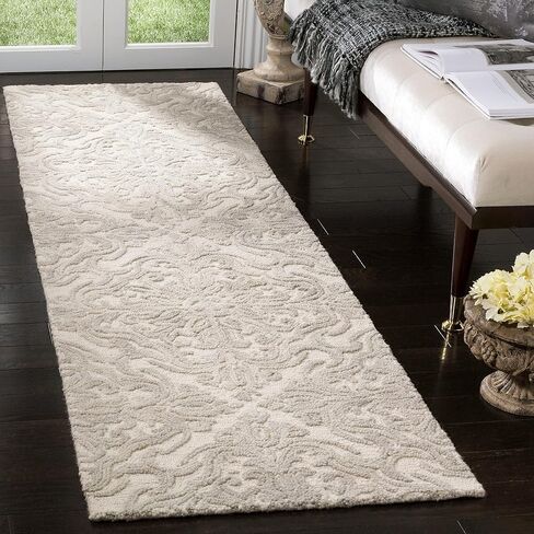SAFAVIEH Blossom Collection 2' 3" x 12' Blue/Ivory BLM103M Handmade Premium Wool Entryway Foyer Living Room Kitchen Runner Rug in Saudi Arabia