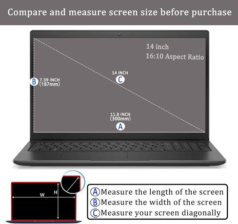 i-Tensodo 3 Pack 14" Laptop Screen Protector For HP/Dell/Lenovo/ASUS/Sony/Samsung/Acer/MSI/LG With 14 inch Aspect Ratio 16:9 Laptop, High Definition Clear Filter in Kuwait