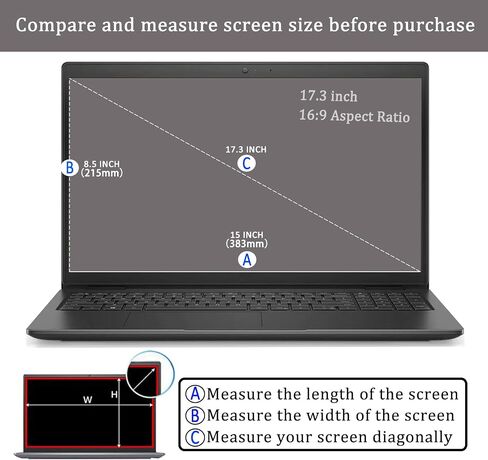 i-Tensodo 3 Pack 14" Laptop Screen Protector For HP/Dell/Lenovo/ASUS/Sony/Samsung/Acer/MSI/LG With 14 inch Aspect Ratio 16:9 Laptop, High Definition Clear Filter in Kuwait