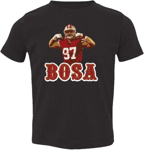 San Francisco Fans Nick Bosa Bosa PIC Little Kids Girls Boys Toddler T-Shirt (Black, 2T) in Saudi Arabia