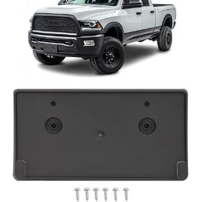 Front License Plate Holder Bracket Compatible with 2018 Dodge RAM 2500 3500 License Plate Mounting Frames Replacement for 68375635AA Black Plastic in Kuwait