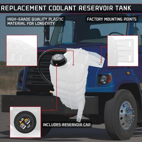 603-5105 Engine Coolant Reservoir Tank Radiator Replacement Fits for International ProStar 9900i 5900 9200 2003-2018 Coolant Tank Semi Truck Accessories 2591620C91 in Saudi Arabia