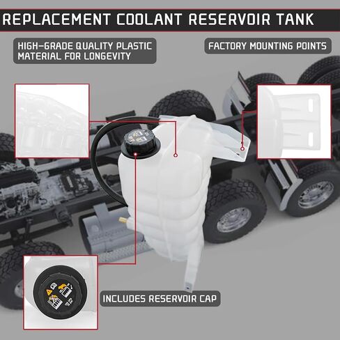 603-5105 Engine Coolant Reservoir Tank Radiator Replacement Fits for International ProStar 9900i 5900 9200 2003-2018 Coolant Tank Semi Truck Accessories 2591620C91 in Saudi Arabia