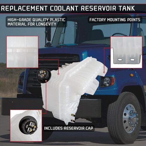 603-5105 Engine Coolant Reservoir Tank Radiator Replacement Fits for International ProStar 9900i 5900 9200 2003-2018 Coolant Tank Semi Truck Accessories 2591620C91 in Saudi Arabia