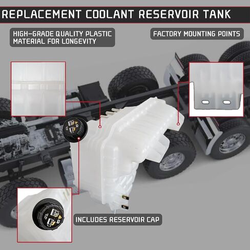603-5105 Engine Coolant Reservoir Tank Radiator Replacement Fits for International ProStar 9900i 5900 9200 2003-2018 Coolant Tank Semi Truck Accessories 2591620C91 in Saudi Arabia