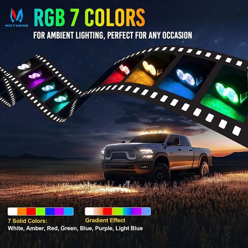 Mictuning K6 4 بوصة ، قرون فاتحة ، 160W 14328LM ألوان مزدوجة أضواء الطرق الوعرة مع إشارة دوران DRL بيضاء ، 270 ° SHOARER IP68 ماء مقاوم للماء الخندق الخندق مع غطاء مصباح أسود ، أزواج ، أزواج in Kuwait