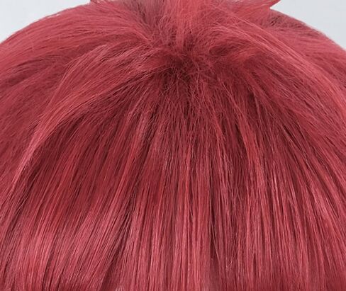 Wine Red Long Braided Hair Wig with Bangs Anime Cosplay Synthetic Wig for Girls Role Playing Party in Saudi Arabia