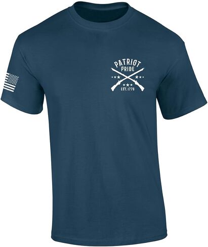 Patriot Pride Men's Funny Shirts for Men - I Like Dogs, Guns, and Maybe 3 People Distressed Gun Flag Short Sleeve T-Shirt in Saudi Arabia