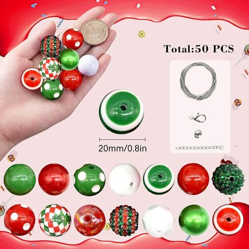 50pcs حبات زهرجوم مكتنزة ، حبات صمغية شديدة الفقاعة من أجل أساور أقلام قابلة للخروج من DIY Makelaces Making Jewelry Making (Pink & Ggold) in Kuwait