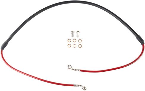 TUSK الأمامي للدراجة النارية الصلب خط الفرامل مضفر الطول القياسي الأحمر متوافق مع Honda XR650L 1993-2009 ، 2012-2024 in Saudi Arabia