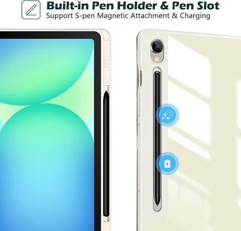 حافظة حماية ProCase لجهاز Galaxy Tab S9 FE 10.9 بوصة / Tab S9 11 بوصة 2023 / S10 2024، غطاء خلفي صلب رفيع وغطاء ذكي لجهاز Galaxy Tab S9 FE S9 S10 Tablet (SM-X510/X710/X720) - أسود in Saudi Arabia