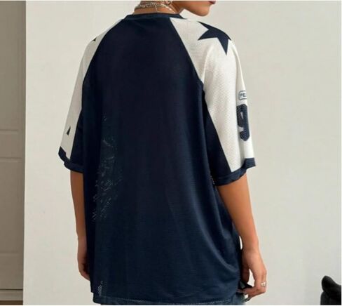 Mesh Sport Tee كبير الحجم الخامس رقم الرقبة طباعة أعلى الأكمام القصير خفيف الوزن in Kuwait