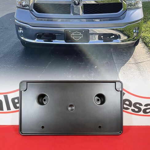 Front License Plate Frame for 2013-2018 Ram 1500 & 2019-2023 Ram 1500 Classic (DS) Front Bumper License Plate Holder Mounting Bracket (for Steel Bumper ONLY) Replace # 68141643AA CH1068127 in Kuwait