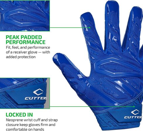 CUTTERS Gamer Padded Football Glove. All Purpose Players, Receivers, Lineman. Extra Grip. in Saudi Arabia