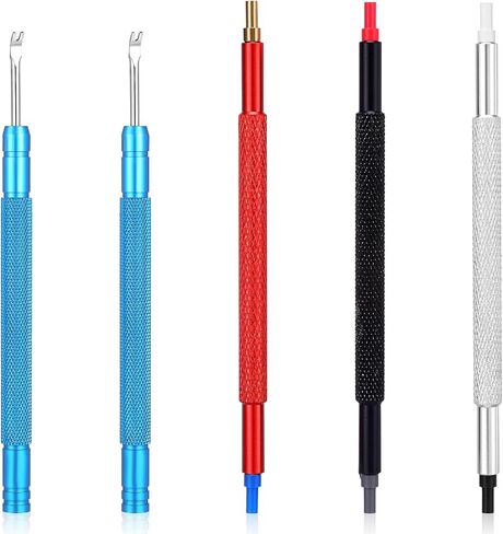 Watch Hands Repair Tool Kit, 6 in 1 Professional Watchmaker Set with 3 Watch Hand Pusher 2pcs Removers Lever Spring Bar Tool for Wristwatch Maintenance and Strap Replacement in Saudi Arabia