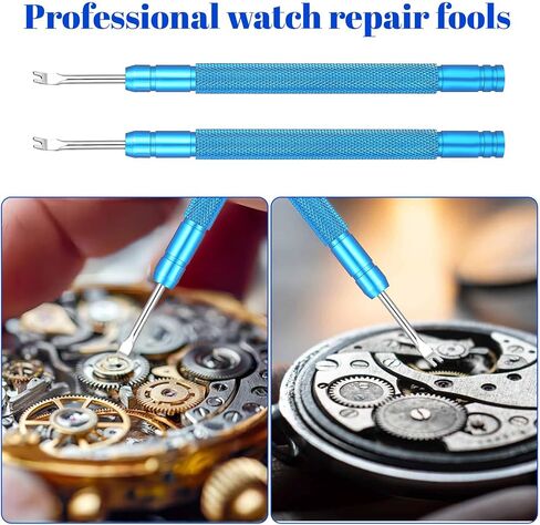 Watch Hands Repair Tool Kit, 6 in 1 Professional Watchmaker Set with 3 Watch Hand Pusher 2pcs Removers Lever Spring Bar Tool for Wristwatch Maintenance and Strap Replacement in Saudi Arabia