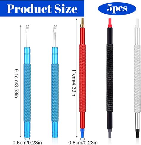 Watch Hands Repair Tool Kit, 6 in 1 Professional Watchmaker Set with 3 Watch Hand Pusher 2pcs Removers Lever Spring Bar Tool for Wristwatch Maintenance and Strap Replacement in Saudi Arabia