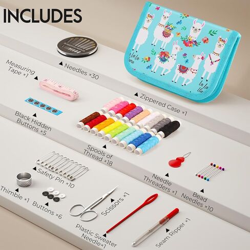 هدايا يوم الخياطة Coquimbo من أجل جدة نساء نانا ، مجموعة ملحقات لوازم الخياطة الصغيرة المحمولة مع حافلة تحتوي in Kuwait