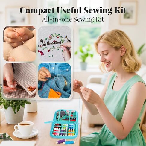 هدايا يوم الخياطة Coquimbo من أجل جدة نساء نانا ، مجموعة ملحقات لوازم الخياطة الصغيرة المحمولة مع حافلة تحتوي in Kuwait