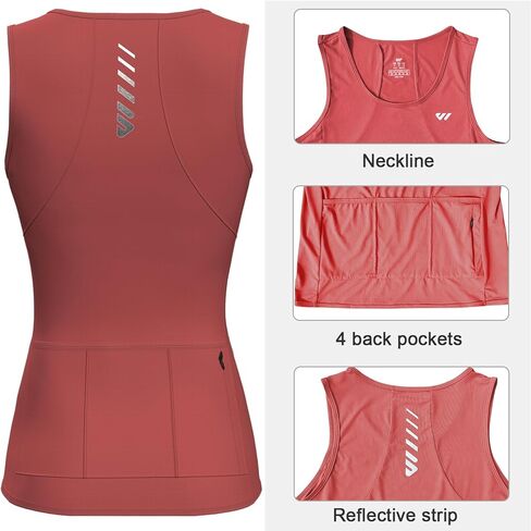 Wulibike Sleeveless Cycling Jersey Women Running Shirts Vest bike top Summer Biking tank Basic Top With Pockets in Saudi Arabia