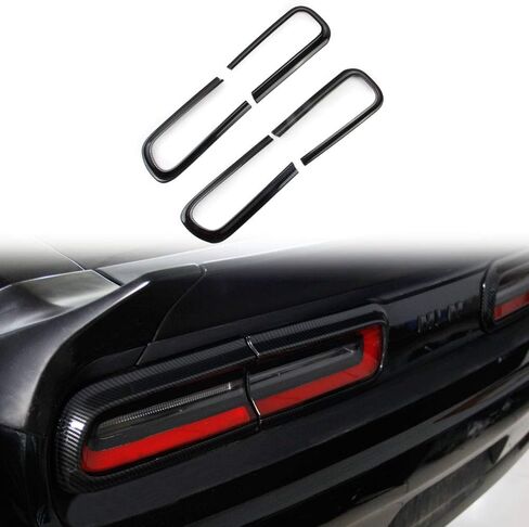 Korlot Carbon Fiber Style Rear Taillight Frame Cover Trim Accessories for Dodge Challenger 2015-2023 in Saudi Arabia