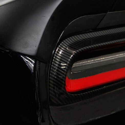 Korlot Carbon Fiber Style Rear Taillight Frame Cover Trim Accessories for Dodge Challenger 2015-2023 in Saudi Arabia