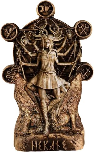 Hekate Statue, Hecate Statue, Hekate Altar, Greek Goddess Sculpture Greek Mythology Witchcraft Altar， Creative Desktop Decorations (Bronze) in Saudi Arabia