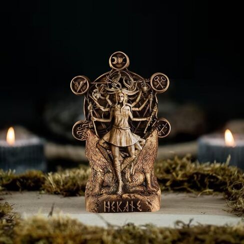 Hekate Statue, Hecate Statue, Hekate Altar, Greek Goddess Sculpture Greek Mythology Witchcraft Altar， Creative Desktop Decorations (Bronze) in Saudi Arabia