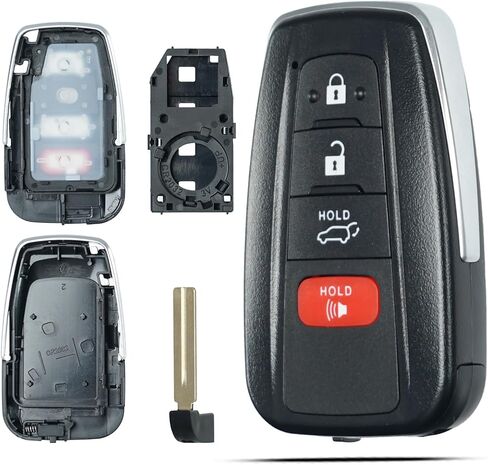 key fob shell case pits for toyota highlander rav4 rav-4 2019 2020 2021 2022 2023 under under control 4 button pad cover for suv in Saudi Arabia