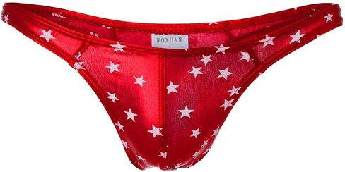 Mendove Men's Star Print Liquid Metallic Contour Pouch Thong Underwear in Saudi Arabia