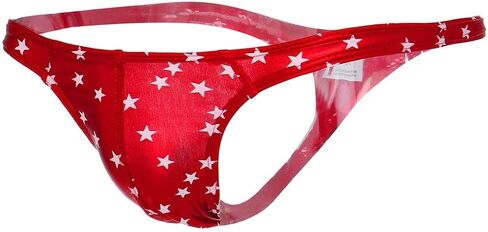 Mendove Men's Star Print Liquid Metallic Contour Pouch Thong Underwear in Saudi Arabia
