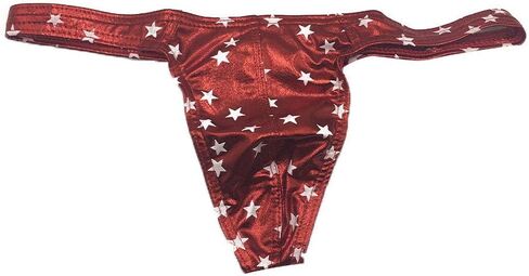 Mendove Men's Star Print Liquid Metallic Contour Pouch Thong Underwear in Saudi Arabia
