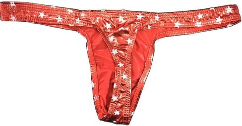 Mendove Men's Star Print Liquid Metallic Contour Pouch Thong Underwear in Saudi Arabia