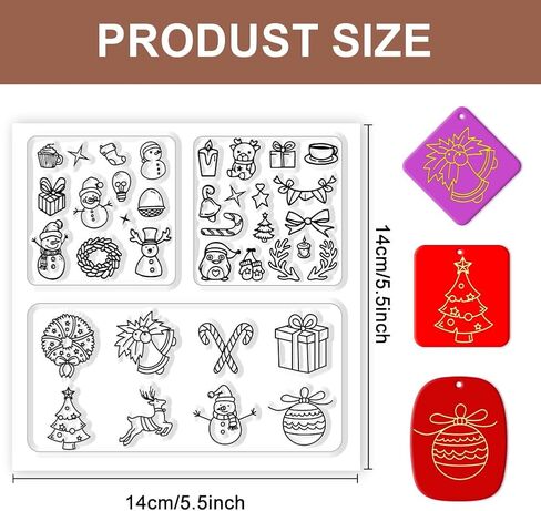 CHGCRAFT Lucky Clover Polymer Clay Texture Sheets Four-Leaf Clover Silicone Texture Stamp Clay Modeling Pattern Pad Texture Sheets for Polymer Clay Making Earrings Jewelry in Kuwait