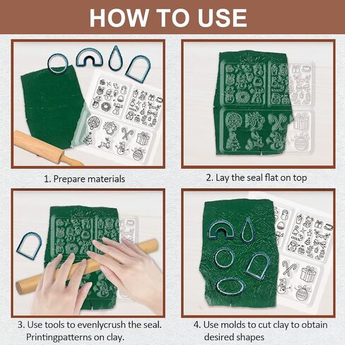 CHGCRAFT Lucky Clover Polymer Clay Texture Sheets Four-Leaf Clover Silicone Texture Stamp Clay Modeling Pattern Pad Texture Sheets for Polymer Clay Making Earrings Jewelry in Kuwait